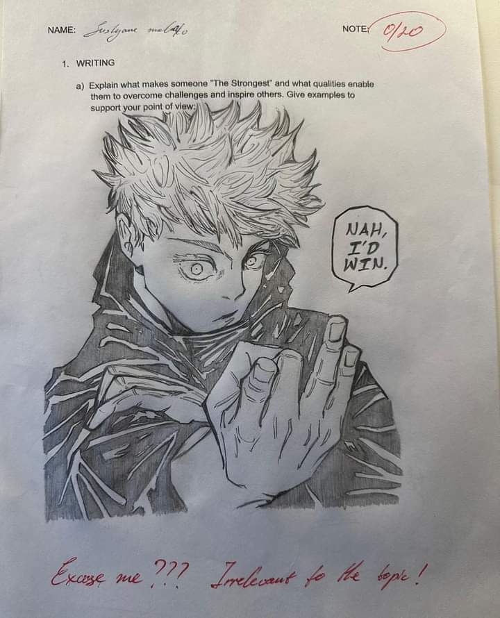 Jujutsu Kaisen se cuela en un examen escolar