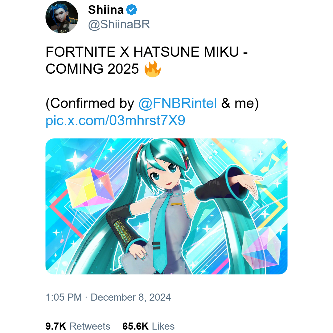 Hatsune Miku podría llegar a Fortnite